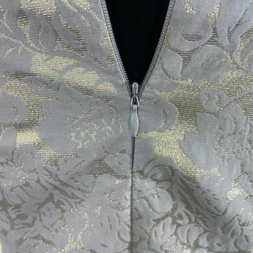 Embossed brocade sleeveless blouse blue silver, new, size S