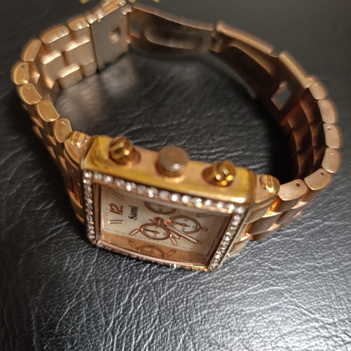Sami quartz watch like new, unisex, rose gold with stones