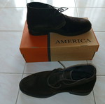Portobellos men's lace-up boots new, suede leather, brown, size 44