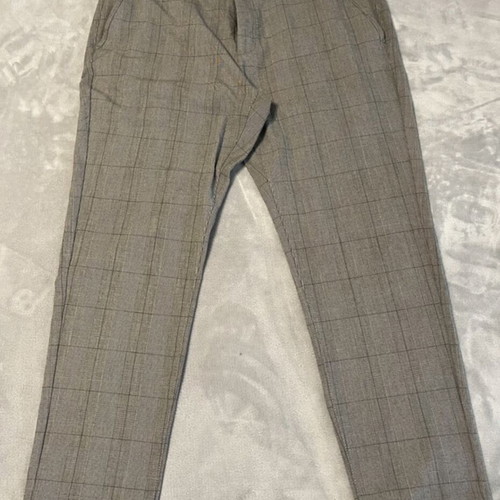 Zara pants gray with blue checkered pattern size 46 like new