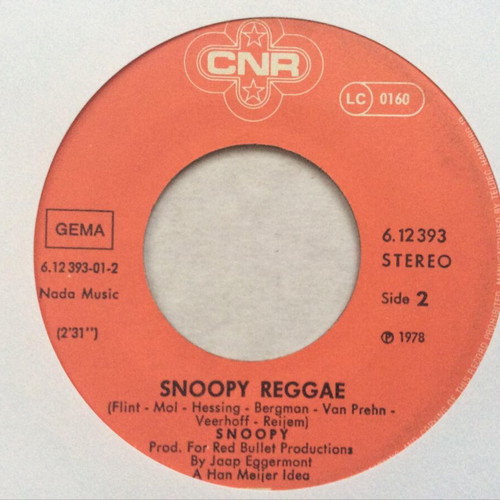 Snoopy No Time For A Tango / Snoopy Reggae vinyl record used, electronic