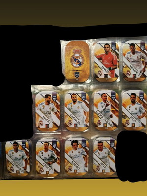 Real Madrid Fifa Adrenalyn caps used, pack