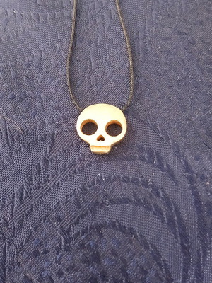 Happy Skull pendant silver 925 with 14k yellow gold plating new, unworn