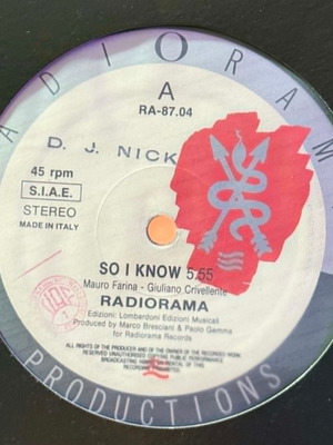Βινύλιο Radiorama So I Know μεταχειρισμένο, ηλεκτρονικό