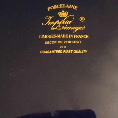 Limoges porcelain fontaineira new with 22 ct gold hand-painted