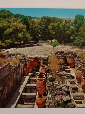 Καρτ ποστάλ Κνωσός με έγχρωμη απεικόνιση, μεταχειρισμένη