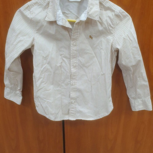 H&M children's shirt, white and beige, size 116 cm