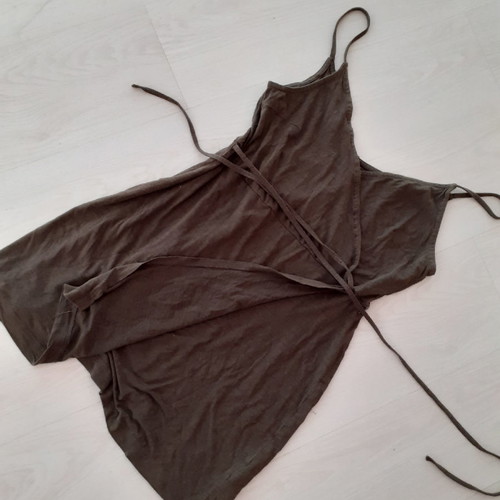 H&M dress used, khaki, medium size with waist cord