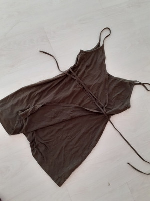 H&M dress used, khaki, medium size with waist cord