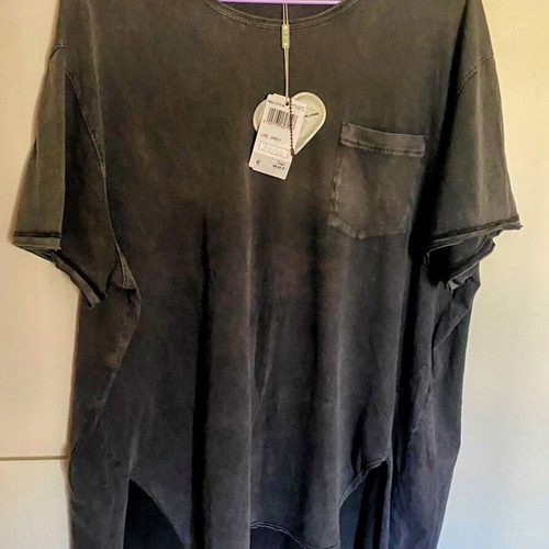 Mat. Fashion Grey T-shirt with Pocket new, size L/XL