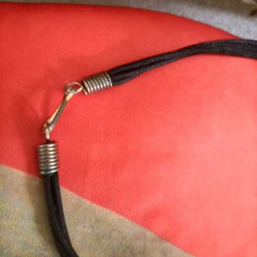 Old steel necklace with leather used