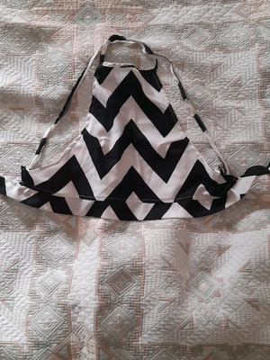 Summer top like new, ties at back, black and white, XS