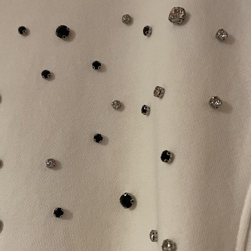 Zara blouse with silver and black rhinestones, fleece interior, like new, size M