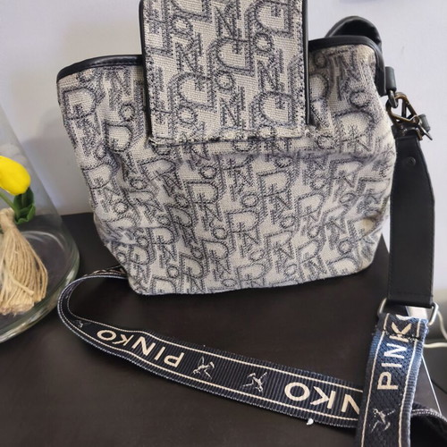 Pinko crossbody bag used, gray pouch style