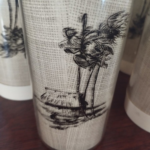 Thermo-Serv Vintage Insulated Tumblers Set of 5 Tahitian Holiday
