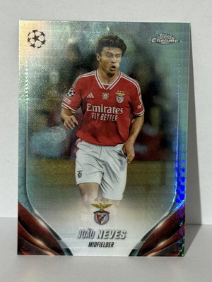Topps Chrome UCC Aqua 146 João Neves SL Benfica card like new