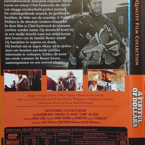 A Fistful of Dollars DVD used, English and Italian dubbed with Dutch subtitles