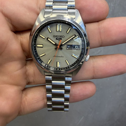 Seiko 5 Sports SNXS Series Automatic watch with silver stainless steel bracelet