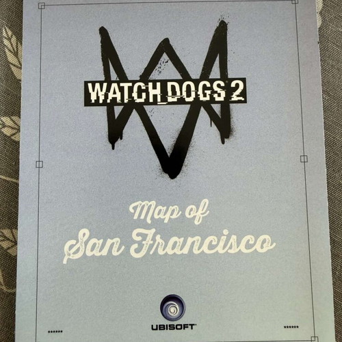 Watch Dogs 2 Collector's Edition Lithographs like new, official map
