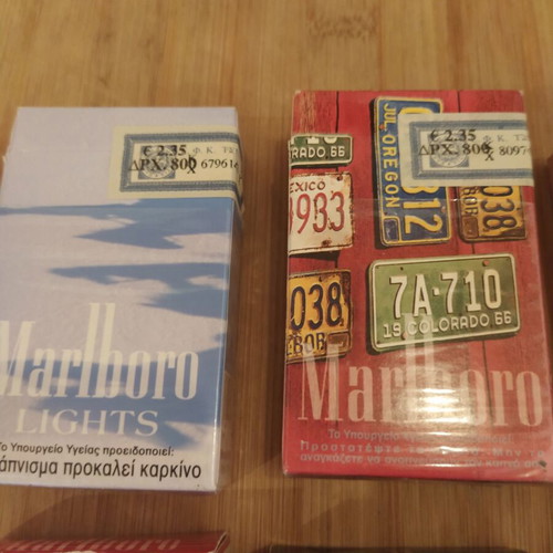 Marlboro collectible cigarette packs set of 6 used