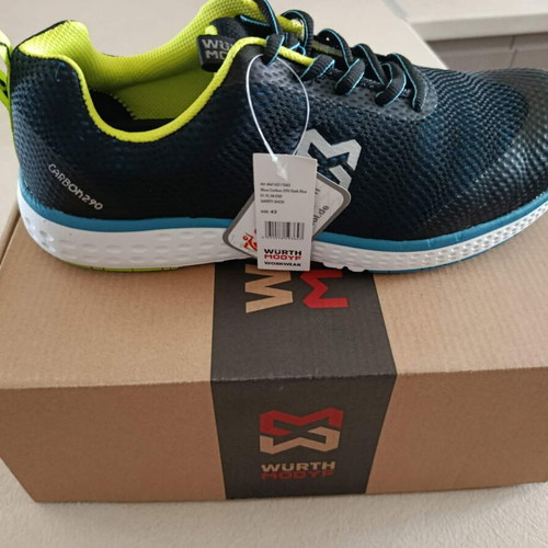 Würth Carbon 290 Safety Shoes S1P New, Size 43, Black and Blue