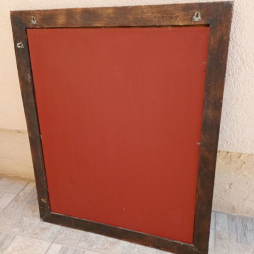 Mirror with brass leaves like new, large wooden frame
