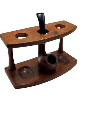 Handmade wooden triple pipe stand new