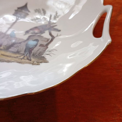 Limoges Deshoulieres porcelain serving plate used, 23 cm