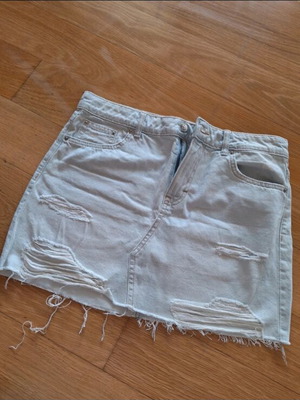 H&M denim skirt like new with small rips, blue, size M