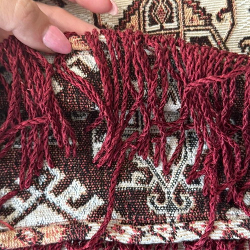 Vintage bedspread single size used, 70s traditional style