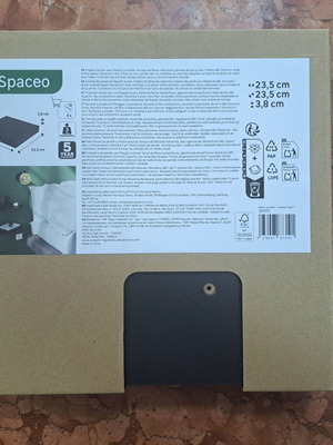 Spaceo Wall Shelf Black 23.5x23.5x3.8 cm new