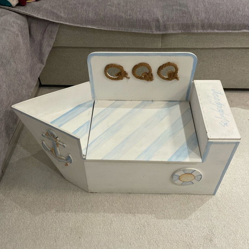 Wooden ship used, suitable for baptism box