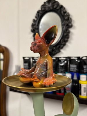 Διακοσμητικό αγαλματίδιο γάτας Sphynx yoga σαν καινούργιο