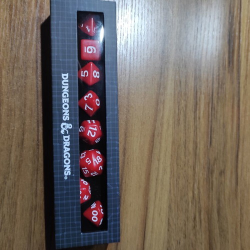Dungeons and Dragons collectible red dice new with packaging