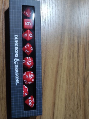 Dungeons and Dragons collectible red dice new with packaging