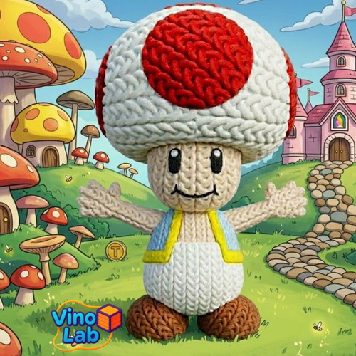 Toad 3d printed figure new from the world of Super Mario