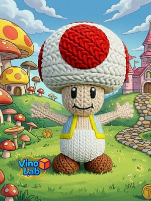 Toad 3d printed figure new from the world of Super Mario