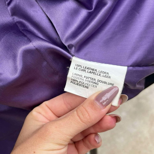 Rollini 100% leather women's jacket used, size M, black-purple