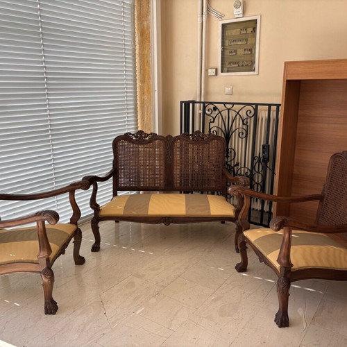 Σαλoνάκι Αντίκα Μεταχειρισμένο Με 1 Καναπέ Και 2 Πολυθρόνες