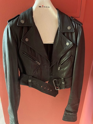 Perfecto leather jacket John Galliano size 42 IT new, black