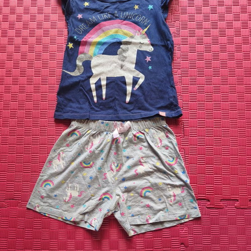 Unicorn pajamas 8-9 years like new, blue and gray