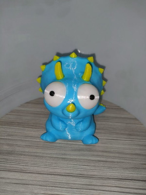 Triceratops figure with moving eyes, new 3D printed