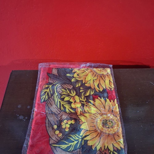 Floral red scarf new, in packaging