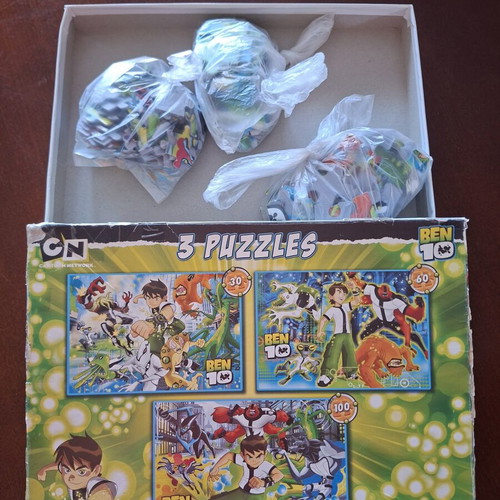 Ben 10 3 in 1 puzzle used, complete set with original box