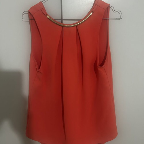 Calvin Klein blouse medium coral with gold decoration like new