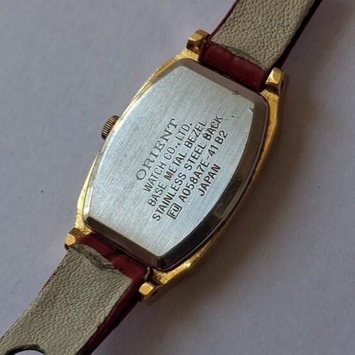Orient women's watch used, black dial, gold case