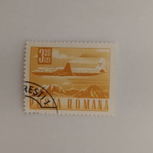Romanian Poșta Română Stamp 3,20 Lei like new, airplane theme