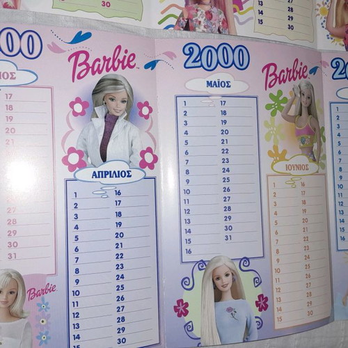 Barbie collectible calendars 1999-2002 new, set of 4
