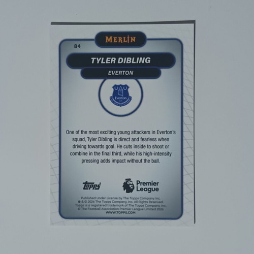 Topps Merlin Premier League 2026 Tyler Dibling #84 card near mint