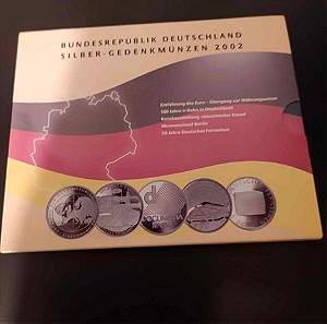 Γερμανια 5 x 10ευρο 2002 set special edition! ασημενια νομισματα